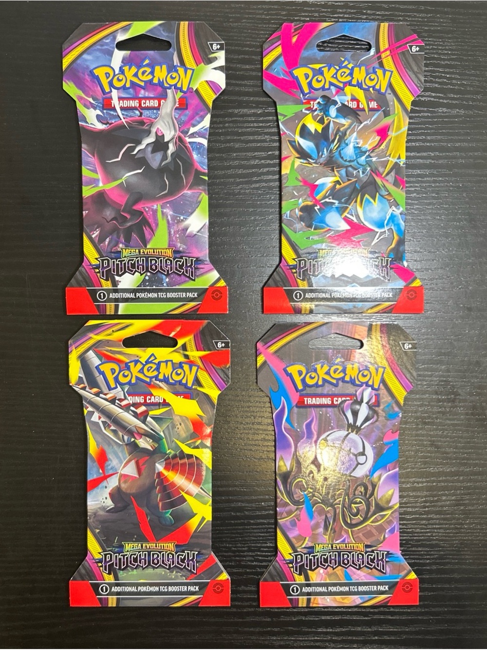 Pokémon TCG Mega Evolution Pitch Black Sleeved Booster Pack - Sealed- Random Art